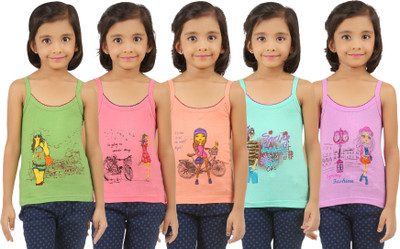 

Vica Pota Camisole For Girls(Multicolor, Pack of 5, Green & pink & purple