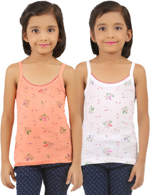 

Vica Pota Camisole For Baby Girls(Orange, Pack of 2, Orange & white