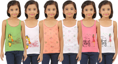 

Vica Pota Camisole For Girls(Multicolor, Green& orange& pink& white