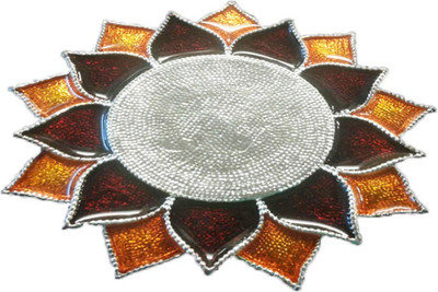 

The Divine Luxury T-Light Sunrays Color Silver Plated 1 - Cup Tealight Holder(Multicolor, Pack of 1)