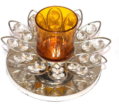 eSoft Crystal Tealight Holder(Clear, Pack of 1)