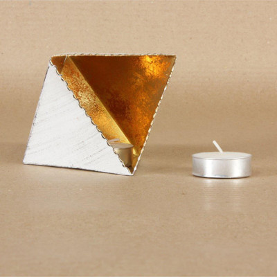

Home and Bazaar Traditional Metal Tea Light candle stand 3.5x3.5x3 Inch Iron 1 - Cup Tealight Holder(White, Pack of 1)