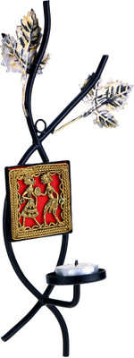 

Indikala Wall Sconce In Dhokra Work Iron 1 - Cup Tealight Holder(Black, Red, Gold, Pack of 1)