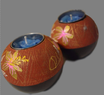 

Pooja Ghar Wooden Candle Holder(Brown, Pack of 2)