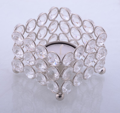 

Ashiana Crystal Square T- light Holder Crystal Tealight Holder(Silver, Pack of 1)