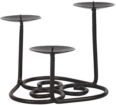 The Decor Mart Iron Candle Holder(Black, Pack of 1)