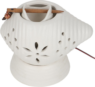 

Footista Ceramic Tealight Holder(White, Pack of 1)