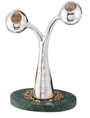 Episode Silver Candle Holder(Silver, Pack of 1)