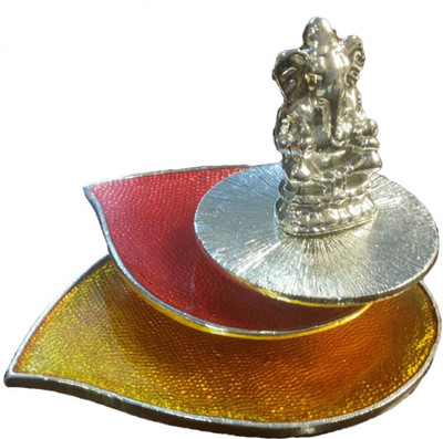 

The Divine Luxury T-Light Ganesha Sunrays Silver Plated 1 - Cup Tealight Holder(Multicolor, Pack of 1)