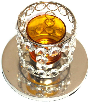 eSoft Crystal Tealight Holder(Clear, Pack of 1)
