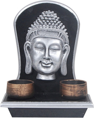 Orchard Polyresin 2 - Cup Tealight Holder(Silver, Pack of 1)