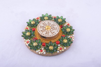 

Ashiana Diwali Special! 9 LED Crystal Flower floating rangoli - green Crystal Tealight Holder(Green, Pack of 1)