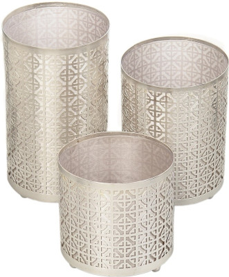 

Soullane Iron 3 - Cup Candle Holder Set(Silver, Pack of 3)