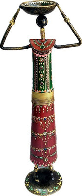 

Sancheti Art 13 Inches Tall Masai Figurine Cast Iron 1 - Cup Tealight Holder(Green, Red, Multicolor, Pack of 1)