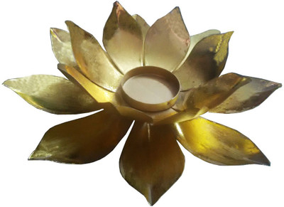 

Deals For Bulk Lotus shaped candle stand Iron 1 - Cup Candle Holder(Gold, Pack of 1)