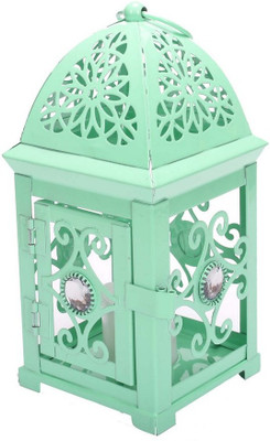 

Scrafts Metal Flower Single Stone Antique Cage GR Steel Candle Holder(Green, Pack of 1)