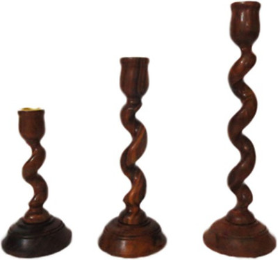 

Xeekart Wooden 3 - Cup Candle Holder Set(Brown, Pack of 3)