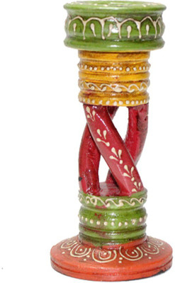 

Apkamart Wooden 1 - Cup Candle Holder(Multicolor, Pack of 1)