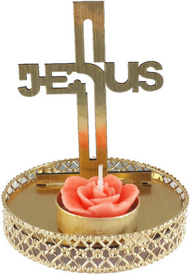 

nehal arts Wooden, Cast Iron Tealight Holder Set(Gold, Pack of 4)