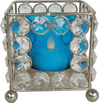 

Golmaalshop Crystal 1 - Cup Tealight Holder(Blue, White, Pack of 1)