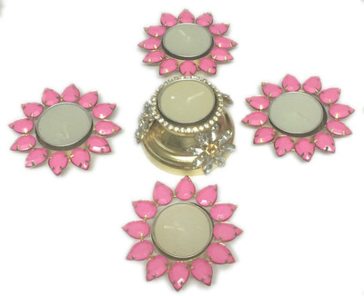 

Loops n knots Gold Plated 5 - Cup Tealight Holder Set(Pink, Pack of 5)