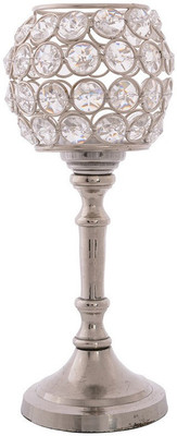 

Being Nawab Love Moments Oval Crystal 1 - Cup Tealight Holder(Silver, Pack of 1)