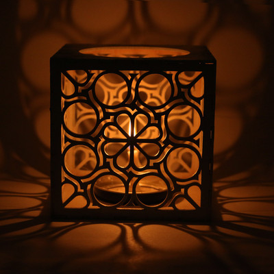 

Trends on Wall Wooden 1 - Cup Tealight Holder Set(Grey, Pack of 1)