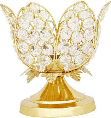 

Being Nawab Lotus in Crystallized Gold Crystal 1 - Cup Tealight Holder(Gold, Silver, Pack of 1)
