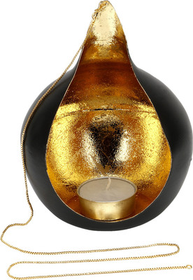 

Being Nawab 2 in 1 Hanging and Table Iron 1 - Cup Tealight Holder(Gold, Pack of 1)
