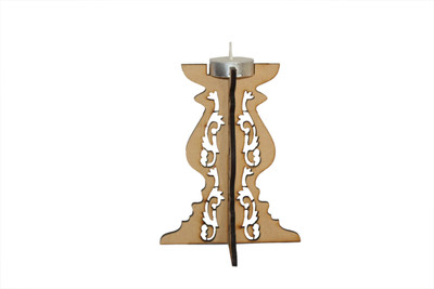 

GR8 BUNCH Pajali design Wooden Tealight Holder(Beige, Pack of 1)