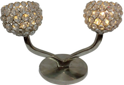 

Decor8 Aluminium 2 - Cup Candle Holder(Silver, Pack of 1)