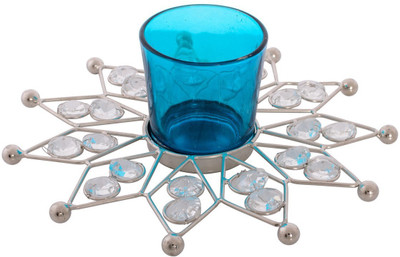

eCraftIndia Elegant Star Shape Crystal 1 - Cup Tealight Holder(White, Blue, Silver, Pack of 1)