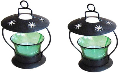 

Craft Art India Iron Candle Holder(Green, Pack of 2)