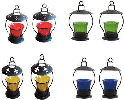 

Craft Art India Iron Candle Holder(Multicolor, Pack of 8)