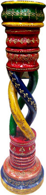 

JT International Wooden 1 - Cup Candle Holder(Multicolor, Pack of 1)