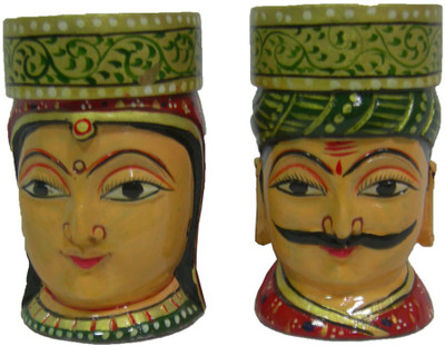 

Creative Works Wooden 2 - Cup Candle Holder Set(Multicolor, Pack of 2)