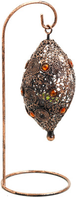 40% OFF on Aapno Rajasthan Bird Nest Wrought with Colored Glass Cast Iron 1 - Cup Tealight Holder(Brown, Pack of 1)