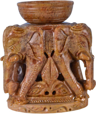 

Avinash Handicrafts Oil Burner 3.5" (3 Elephant Face) Stoneware 1 - Cup Tealight Holder(Multicolor, Pack of 1)