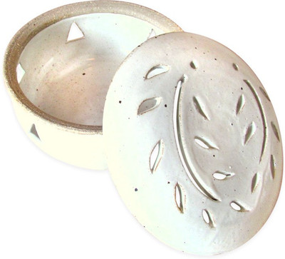 

aamori Ceramic Tealight Holder(White, Pack of 1)