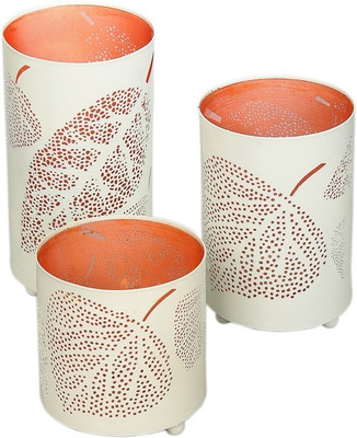 

Soullane Iron 3 - Cup Candle Holder Set(White, Orange, Pack of 3)