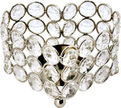

Being Nawab Heart Shape Amazing Crystal Crystal Tealight Holder(Silver, Pack of 1)