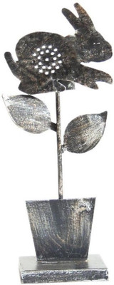 The Decor Mart Iron Candle Holder(Silver, Black, Pack of 1)