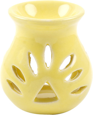 Shrih Oil / Burner Diffuser Ceramic Tealight Holder(Yellow, Pack of 1)