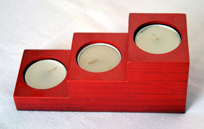 

Kreatish StairsCandleStand Wooden 3 - Cup Tealight Holder(Red, Pack of 4)