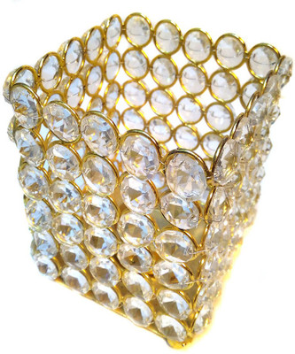 

Yooneek Iron, Crystal Tealight Holder(Gold, Pack of 1)