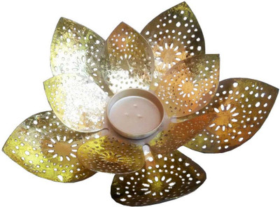 

Deals For Bulk Lotus Jali Cutting Iron 1 - Cup Candle Holder(Gold, Pack of 1)