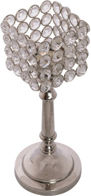 

eCraftIndia Grand Square Shape Crystal 1 - Cup Tealight Holder(White, Silver, Pack of 1)