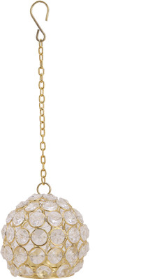 

Artistic Handicrafts Embellished Crystal Tealight Holder(Gold, Pack of 1)