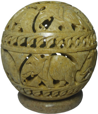 

Avinash Handicrafts Stone Candle Ball 11 cm Stoneware 1 - Cup Candle Holder(Multicolor, Pack of 1)