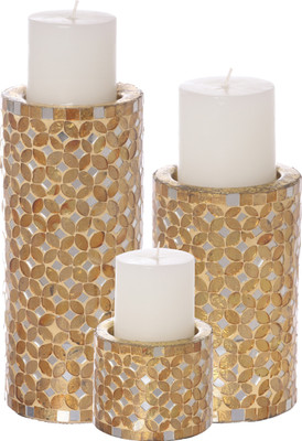 

Aadyan Creations Aluminium 3 - Cup Candle Holder(Gold, Pack of 3)